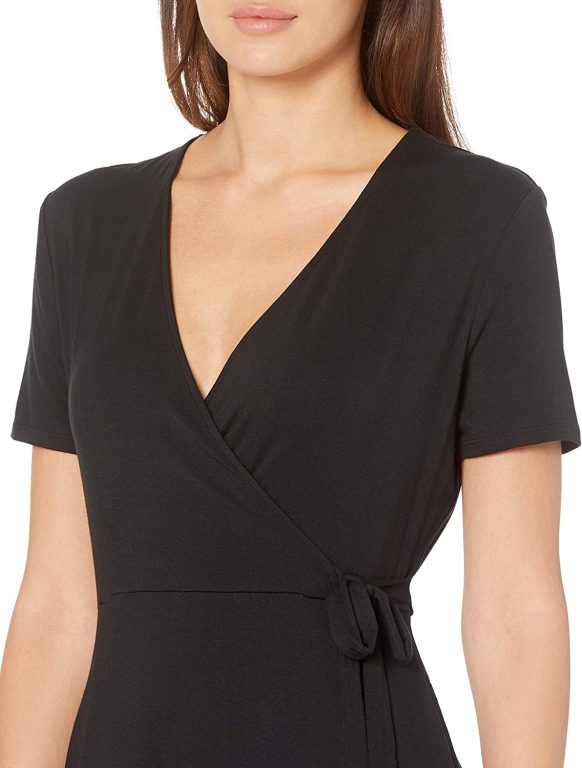 Amazon Essentials Women’s Cap-Sleeve Faux-Wrap Dress