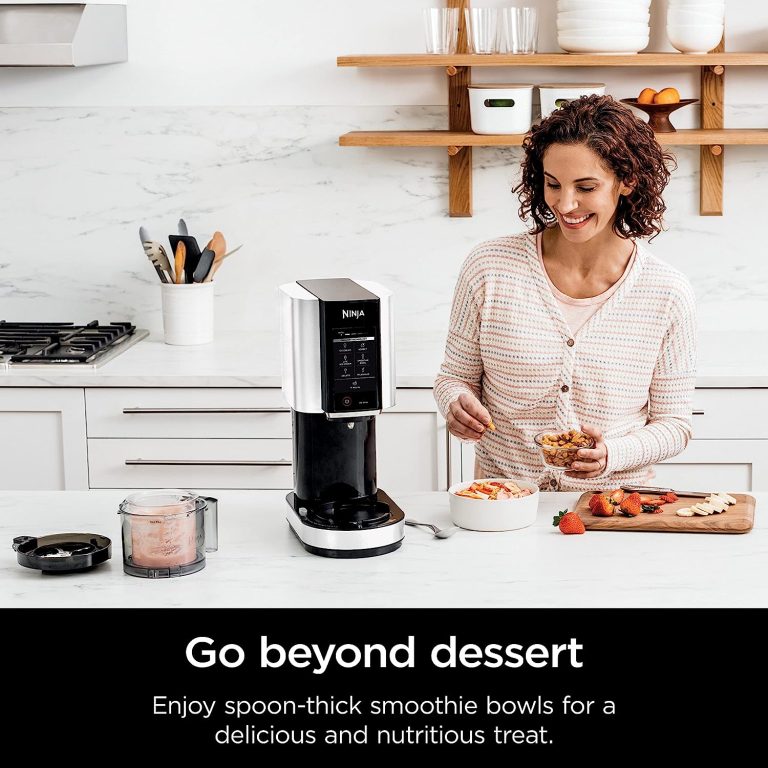 Ninja NC301 CREAMi Ice Cream Maker, for Gelato, Mix-ins, Milkshakes, Sorbet, Smoothie Bowls & More, 7 One-Touch Programs, with (2) Pint Containers & Lids, Compact Size, Perfect for Kids