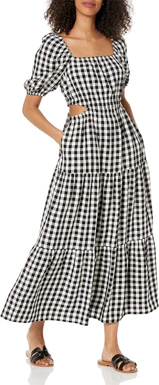 The Drop Women’s Anaya Square-Neck Cut-Out Tiered Maxi Dress