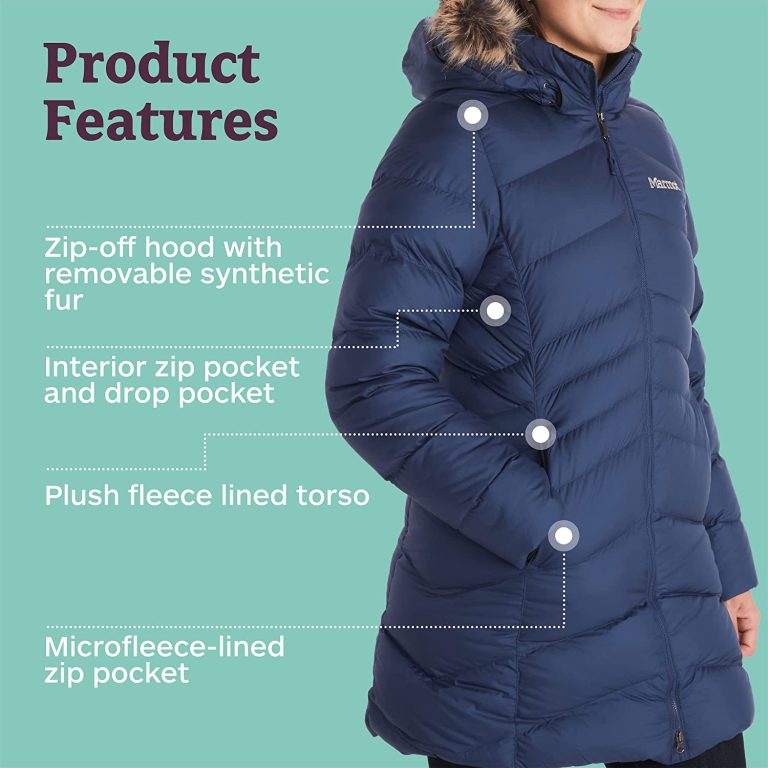 Marmot Montreal Women’s Mid-Thigh Length Down Puffer Coat, Fill Power 700