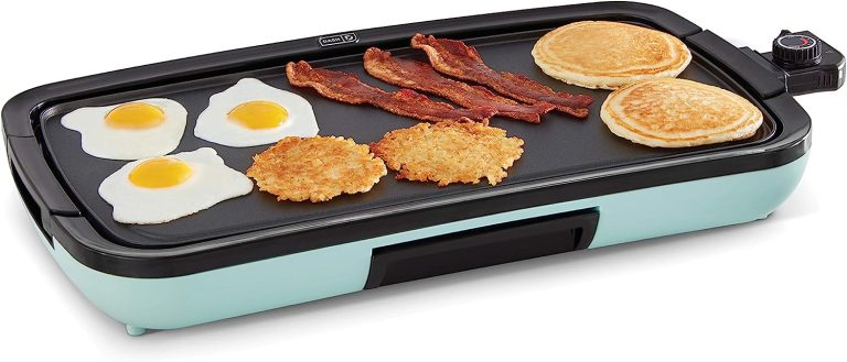 DASH Deluxe Everyday Electric Griddle with Dishwasher Safe Removable Nonstick Cooking Plate for Pancakes, Burgers, Eggs and more, Includes Drip Tray + Recipe Book, 20â€ x 10.5â€, 1500-Watt