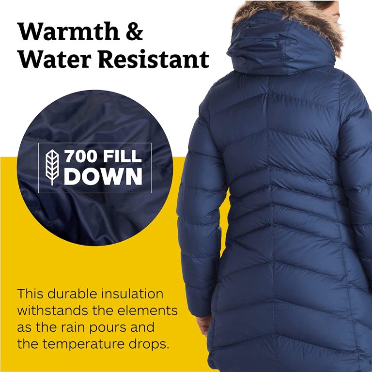 Marmot Montreal Women’s Mid-Thigh Length Down Puffer Coat, Fill Power 700
