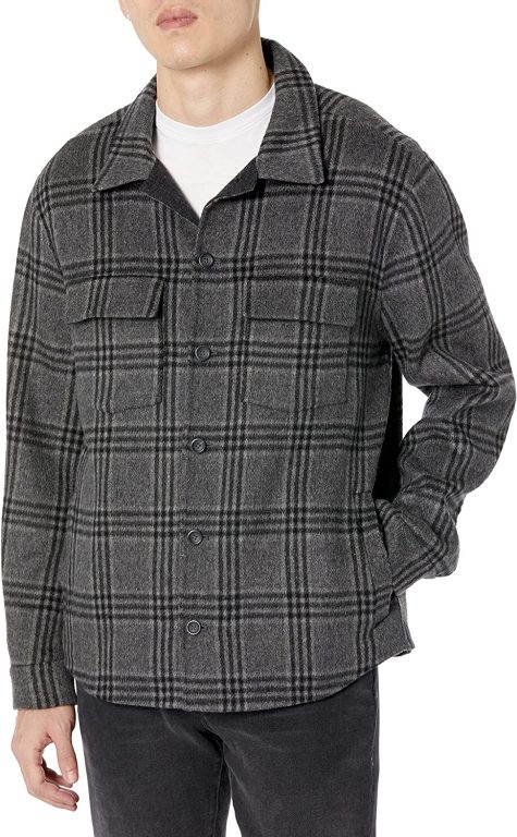 Vince Men’s Triple Check Plaid Overshirt
