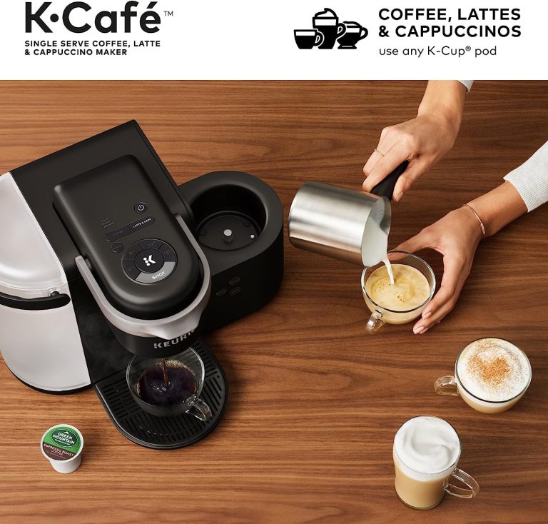 Keurig K-Café SMART Single Serve Coffee Maker with WiFi Compatibility, Latte and Cappuccino Machine with Built-In Frother, 6 Brew Sizes, Compatible with Alexa, Black, (5000365485)