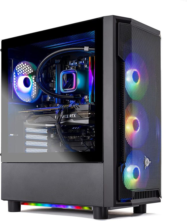 Skytech Shadow Gaming PC Desktop â€“ AMD Ryzen 5 7600X 4.7 GHz, RTX 3060 Ti, 1TB NVME SSD, 32G DDR5 RGB, 600W Gold PSU, 240mm AIO, AC Wi-Fi, Windows 11 Home 64-bit