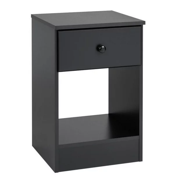 Home Square 4-Piece Set with 2 Nightstands Double Dresser and Chest in Black