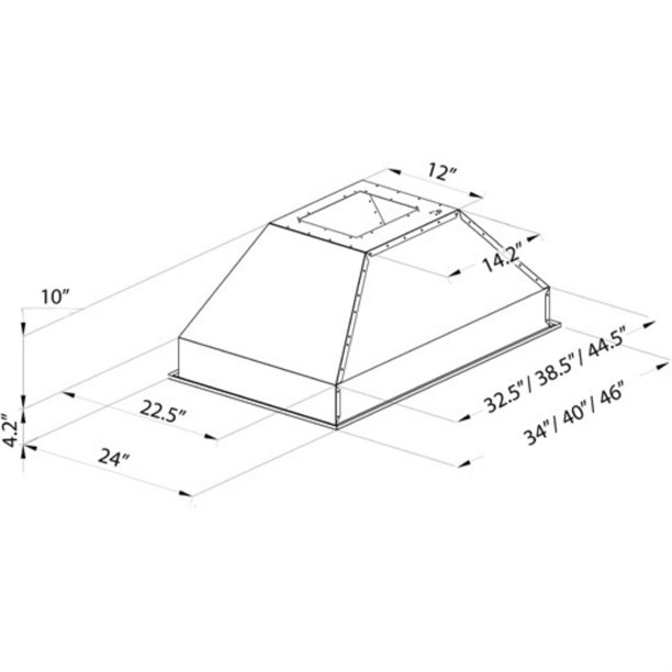 ZLINE 34 in. Range Hood Island Insert in Stainless Steel (824i-34)