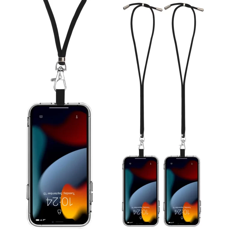 Skycase Phone Lanyard,2 PACK Universal Crossbody Cell Phone Lanyard with 2 Ã— Pads,2 Ã— Adjustable Shoulder Neck Straps, Cell Phone Lanyard Compatible with All Smartphone,Black