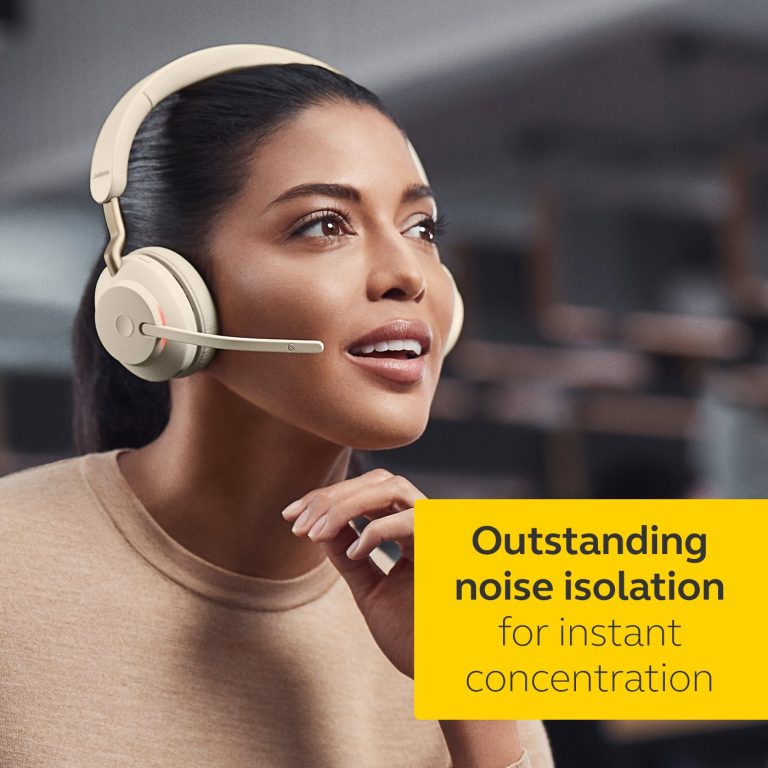 Jabra Evolve2 65 USB-A UC Stereo – Beige Wireless Headset / Music Headphones