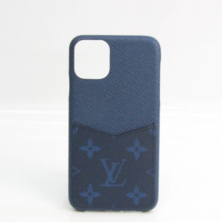 Authenticated Used Louis Vuitton Taiga Monogram Eclipse Phone Bumper Cobalt PHONE / Bumper 11 M30601