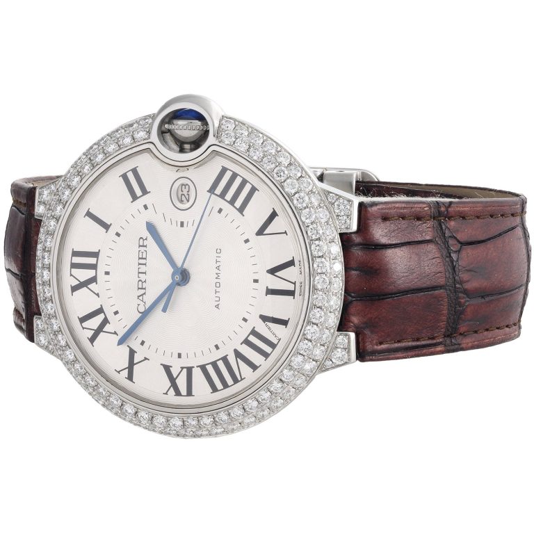Ballon Bleu De Cartier 42mm Mens Silver Dial Diamond Watch Ref. W69016Z4 3.50 CT