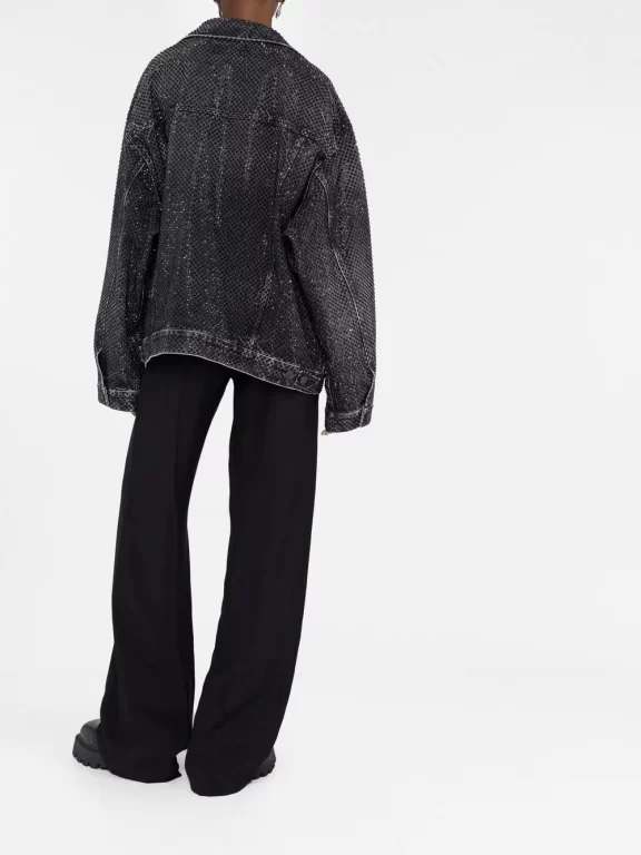 Balenciaga oversize crystal-embellished denim jacket