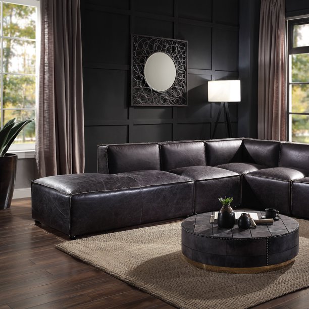 ACME Birdie Modular Armless Chaise in Antique Slate