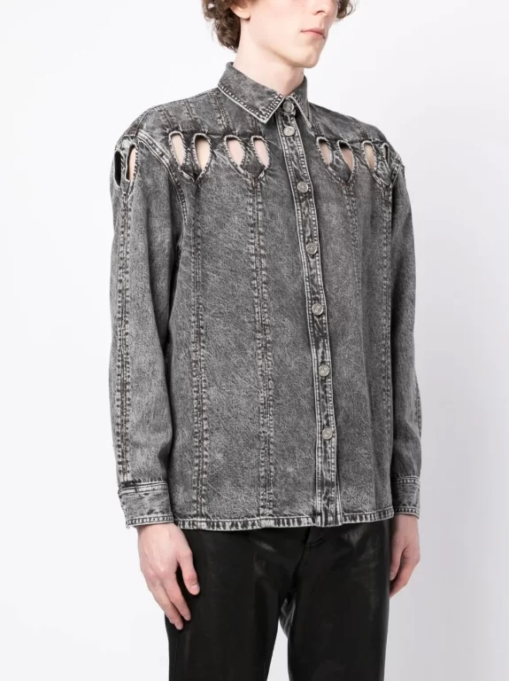 VII Victor Wang cut-out detailing denim jacket