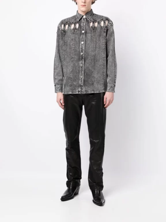 VII Victor Wang cut-out detailing denim jacket