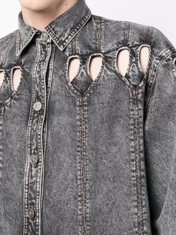 VII Victor Wang cut-out detailing denim jacket