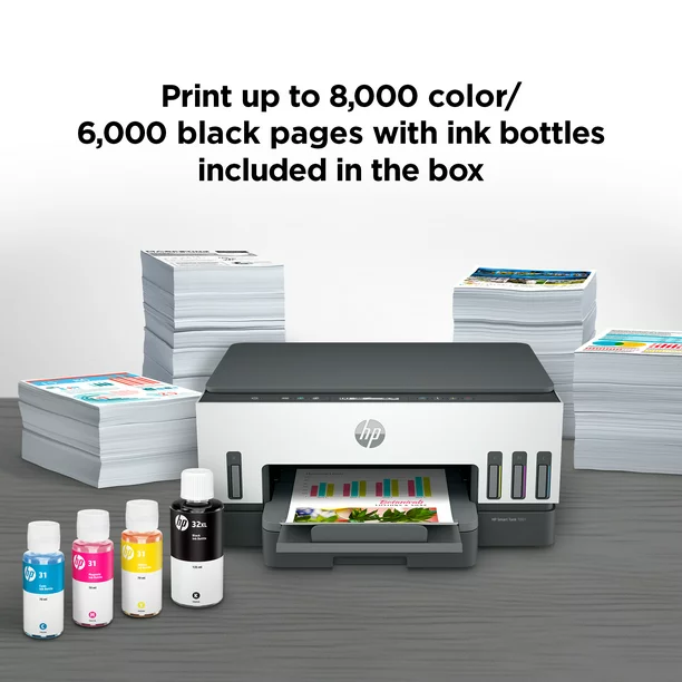 HP Smart Tank 7001 Wireless All-in-One Cartridge-free Color Ink Tank Printer, up to 2 Years of Ink Included