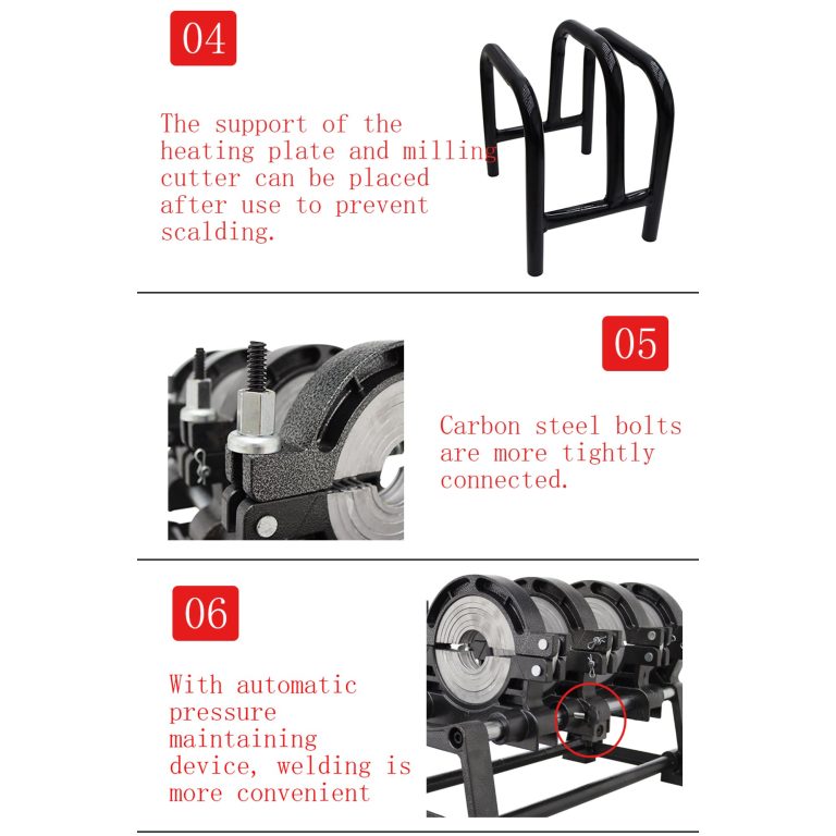 INTBUYING 2.48″-6.30″ Pipe Fusion Welding Machine Electric Tube Butt Fusion Equipment for HDPE Pipe Fusion Welder Four Clamps