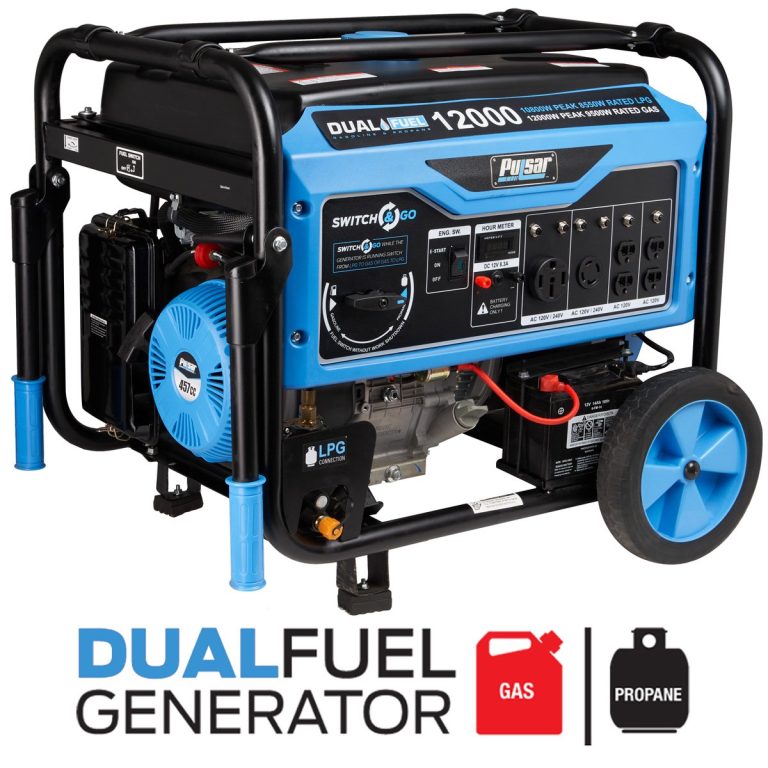 Pulsar 12,000W Dual Fuel Portable Generator with Electric Start â€“ CARB Compliant
