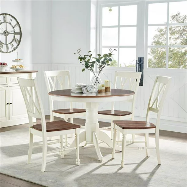 Crosley Brands KF13039WH 5 Piece Shelby Round Dining Set With Table & 4 Chairs – White