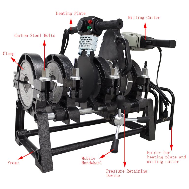 INTBUYING 2.48″-6.30″ Pipe Fusion Welding Machine Electric Tube Butt Fusion Equipment for HDPE Pipe Fusion Welder Four Clamps