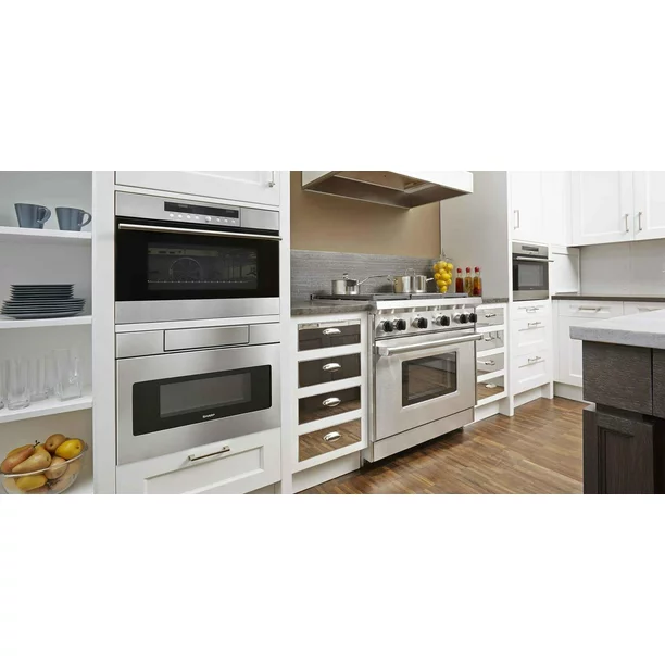 Sharp SMD2470ASY 24 Microwave Drawer with 1.2 cu. ft. Capacity Sensor Cook Automatic Defrost Clock 1000 Watts and Interior Light in Stainless Steel