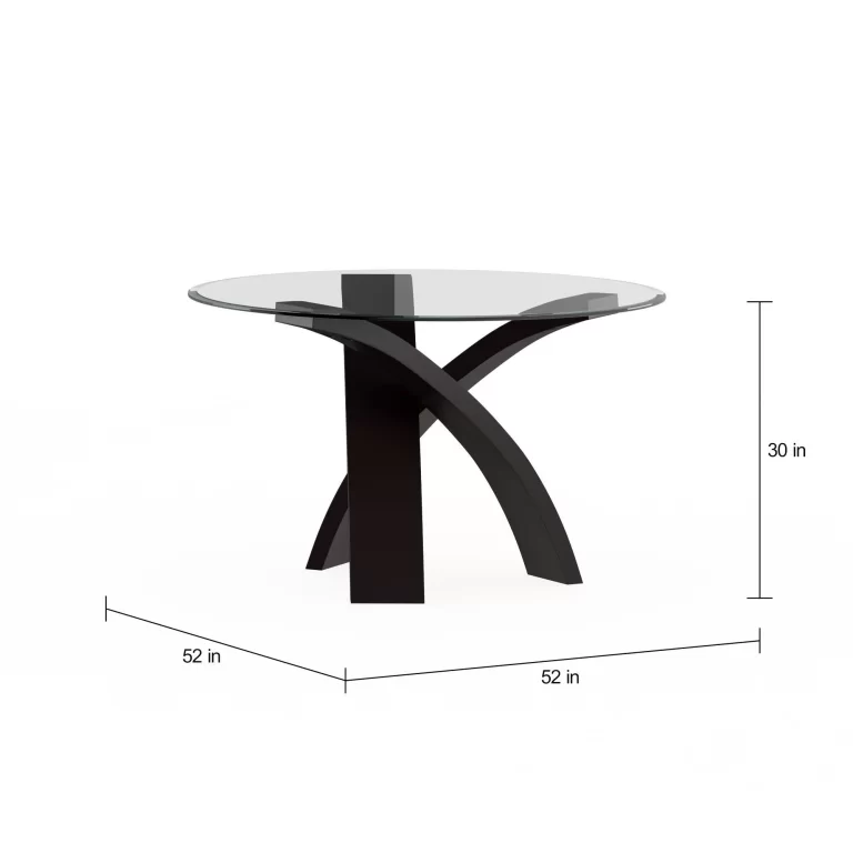 Furniture of America Evans 52″ Contemporary Round Glass Dining Table (Seats up to 4)
