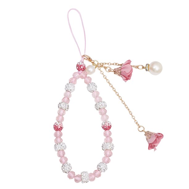 MEGAWHEELS Cell Phone Wrist Strap Beaded Phone Lanyard with Flower Pendant