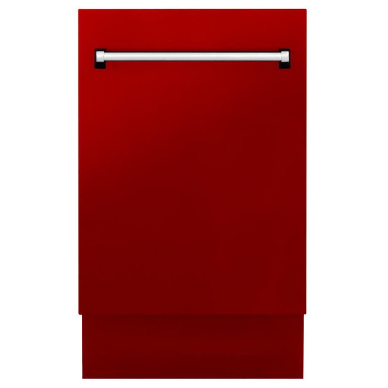 18″ Top Control Tall Tub Dishwasher in Red Gloss with Stainless Steel Tub and 3rd Rack (DWV-RG-18)