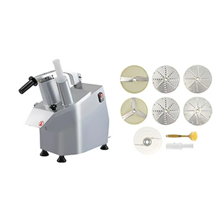 VEVORbrand 110V Commercial Food Processor 2 Feeding Holes, 550W Electric Vegetable Slicer 1600 RPM, Stainless Steel Vegetable Processor