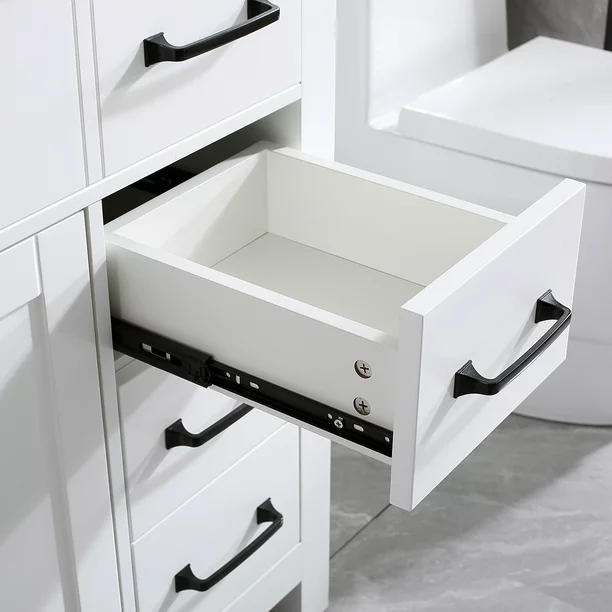 Wonline 36″ White Bathroom Vanity Wood Cabinet and Mirror Vanities Set Free Standing Vanity Only
