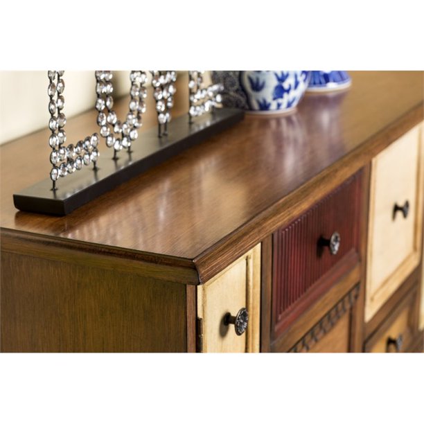 Furniture of America Farraery Wood 9-Drawer Accent Chest in Antique Walnut
