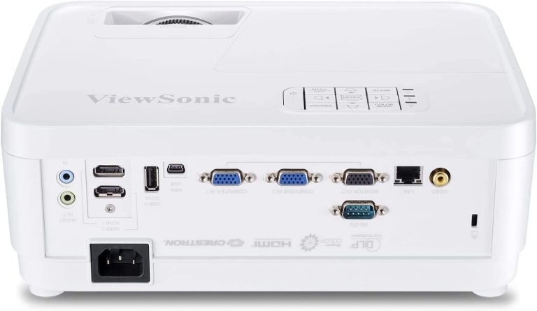 ViewSonic PS600W 3700 Lumens WXGA HDMI Networkable Short Throw Projector for Home and Office 4.5″ x 11.5″ x 9.3″