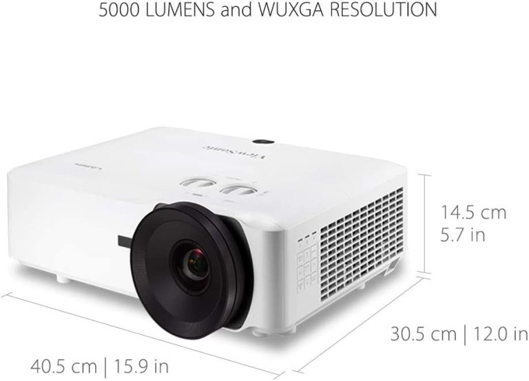 ViewSonic LS860WU 5000 Lumens WUXGA Short Throw Laser Projector with One-Wire HDBT 1.3x Optical Zoom Vertical Horizontal Keystone and Lens Shift