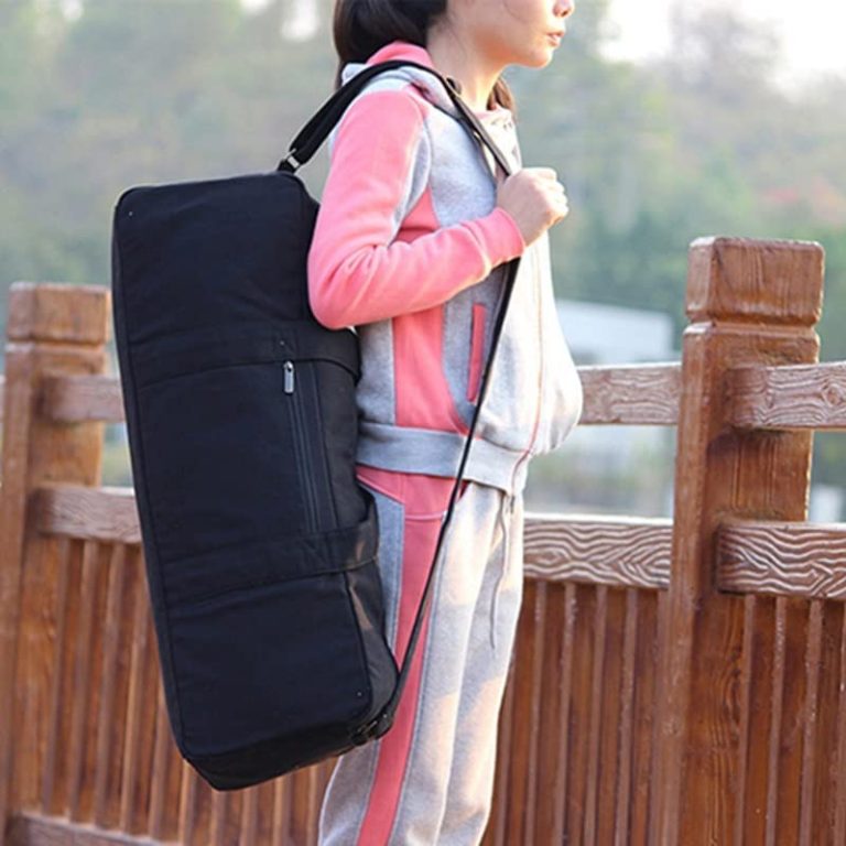 n/a Canvas Yoga Mat Bag Fitness Gym Bags for Women Training Sports Shouder Pilates Carrier Solid (Color : B, Size : 22x70x16cm)