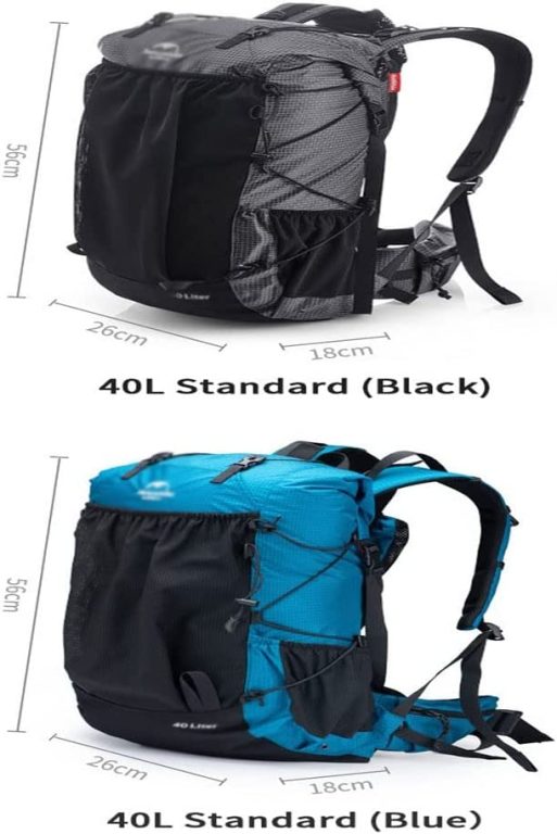KFJBX Outdoor Bag 40L+5L Ultralight 420D Nylon Waterproof Climbing Backpack Sports Bag Outdoor Hiking Travel Backpack (Color : Blue, Size : 26cm*18cm*56cm)