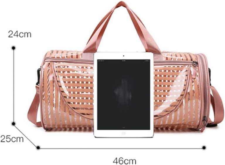 XIULAIQ Swimming Bags Women Sports PVC Transparent Handbags Wet and Dry Swimsuit Shoulder Travel Pool Beach Large Capacity Pouch (Color : A, Size : As Shown)