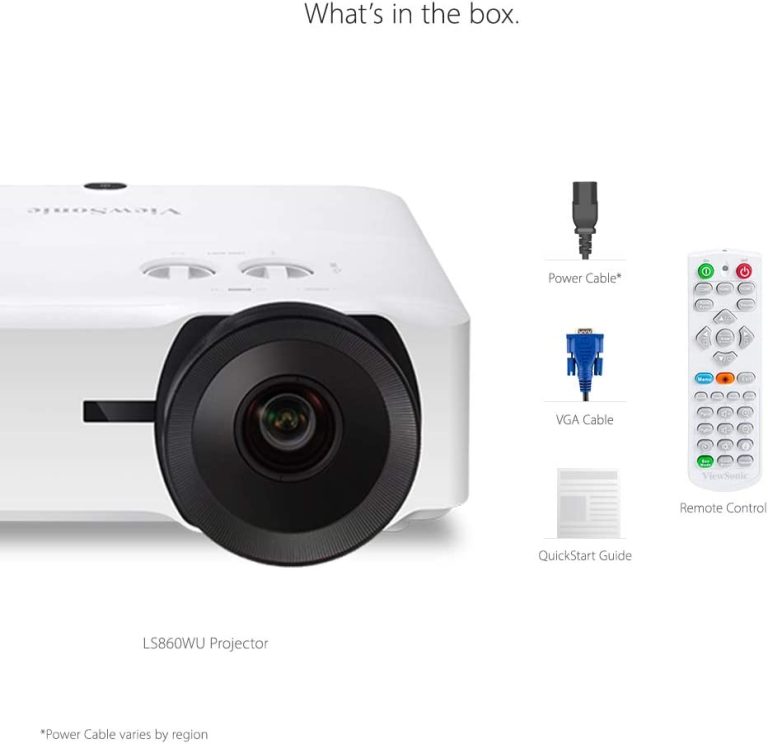 ViewSonic LS860WU 5000 Lumens WUXGA Short Throw Laser Projector with One-Wire HDBT 1.3x Optical Zoom Vertical Horizontal Keystone and Lens Shift