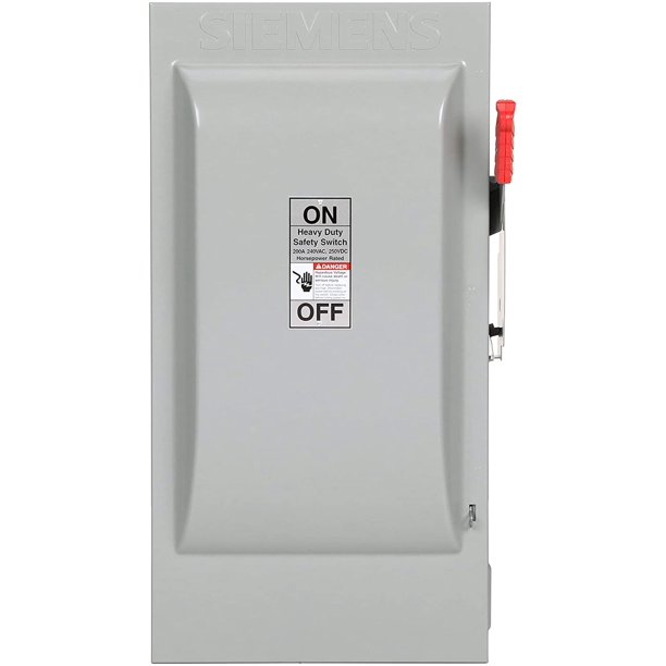 Siemens HF224N 200 Amp 240v 2 Pole 3 Wire Fusible Fused Safety Switch Disconnect