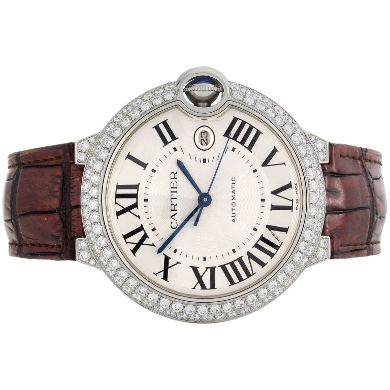 Ballon Bleu De Cartier 42mm Mens Silver Dial Diamond Watch Ref. W69016Z4 3.50 CT