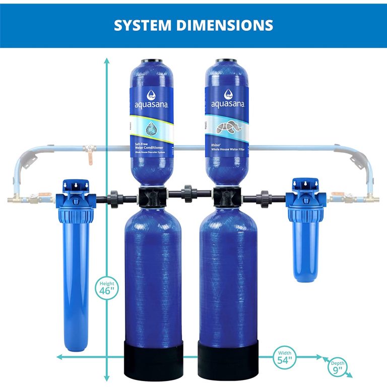 Aquasana Whole House Water Filter System – Water Softener Alternative – Salt-Free Descaler, Carbon & KDF Home Water Filtration – Filters Sediment & 97% Of Chlorine – 1,000,000 Gl – EQ-1000-AST