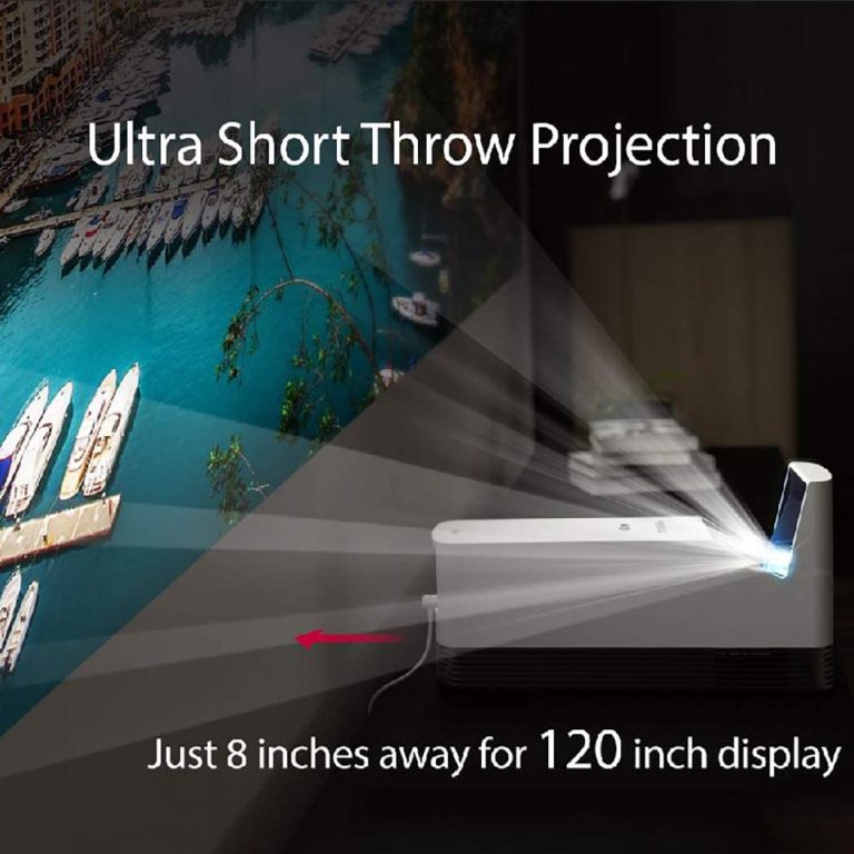 LG CineBeam FHD Projector HF85LA – DLP Ultra Short Throw Laser Home Theater Smart Projector, White