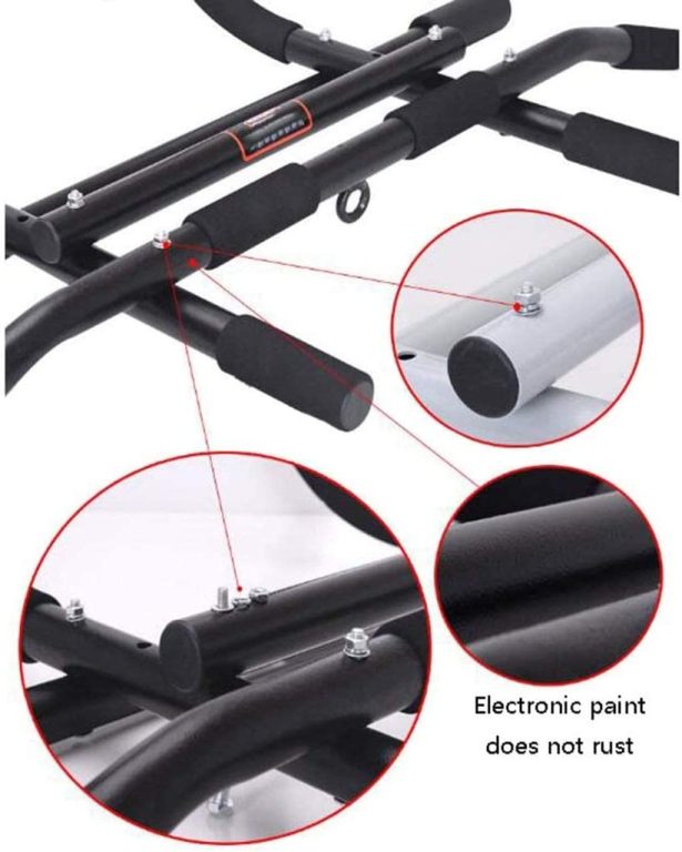 YFDM Indoor Fitness Door Frame Pull Up Bar Wall Chin Up Bar Adjustable Training Horizontal Bar Home Adults Workout Fitness Equipments (Color : D)
