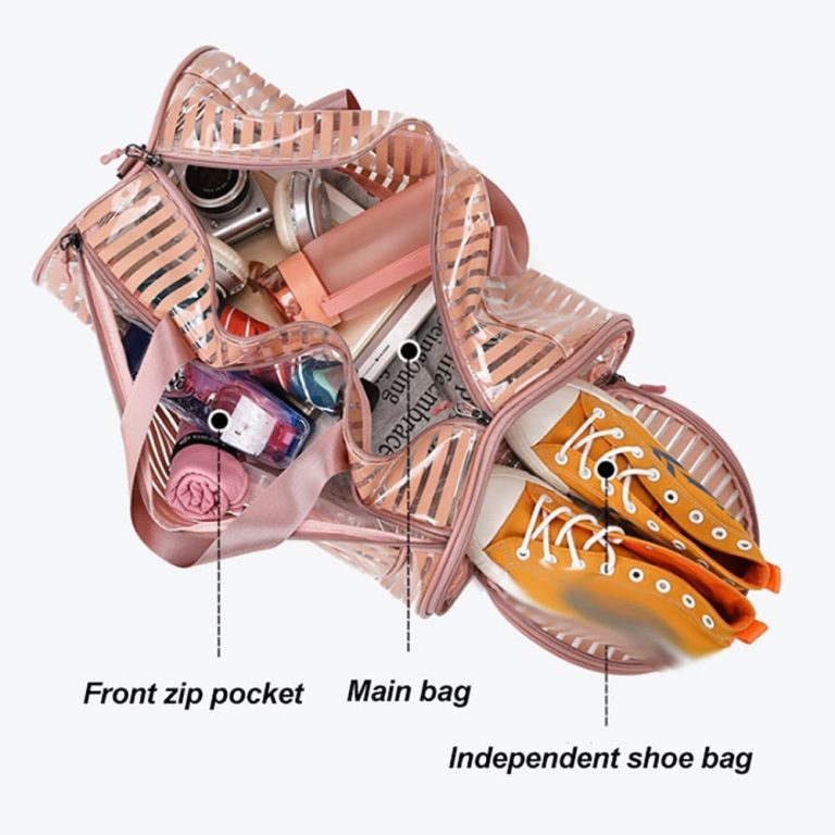 XIULAIQ Swimming Bags Women Sports PVC Transparent Handbags Wet and Dry Swimsuit Shoulder Travel Pool Beach Large Capacity Pouch (Color : A, Size : As Shown)