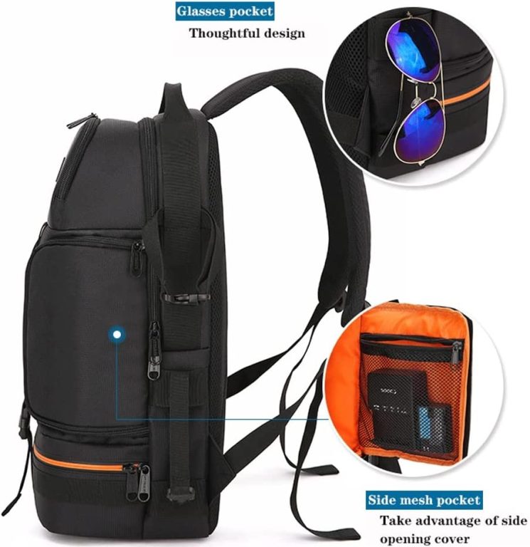KFJBX Men and Women SLR Camera Backpack Water Repellent Traveling Backpack with Two Quik Access Opening Bag (Color : White-Dinosaur Doodle4)