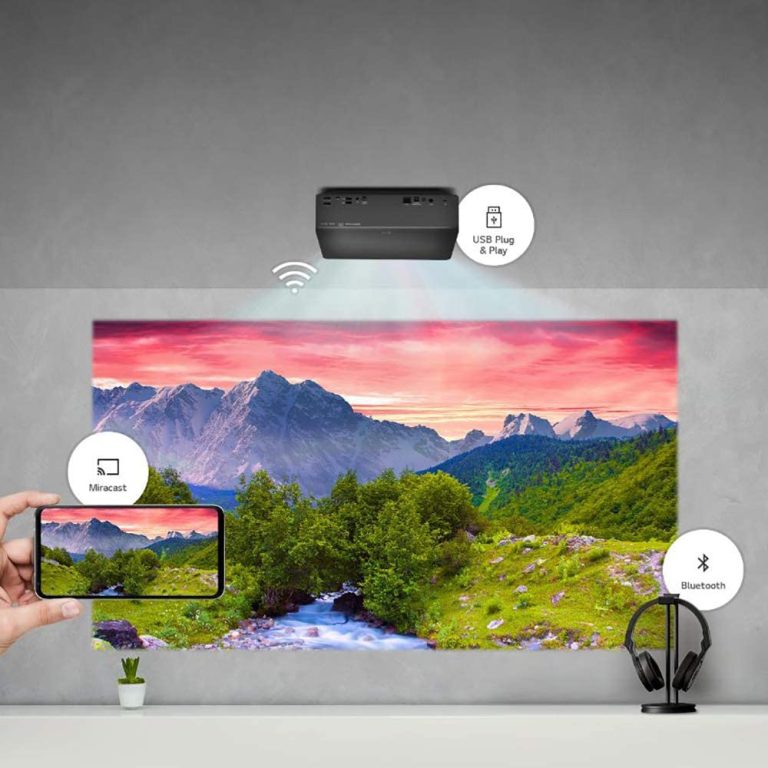 LG CineBeam UHD 4K Projector HU70LAB – DLP Home Theater Smart Projector, Black