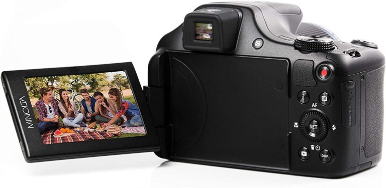 Minolta Pro Shot 20 Mega Pixel HD Digital Camera with 67X Optical Zoom, Full 1080P HD Video & 16GB SD Card, Black