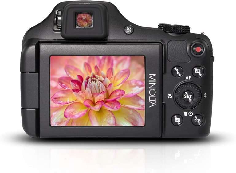 Minolta Pro Shot 20 Mega Pixel HD Digital Camera with 67X Optical Zoom, Full 1080P HD Video & 16GB SD Card, Black
