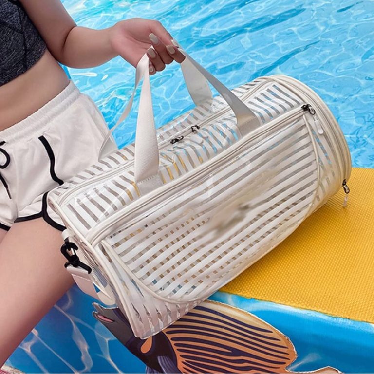 XIULAIQ Swimming Bags Women Sports PVC Transparent Handbags Wet and Dry Swimsuit Shoulder Travel Pool Beach Large Capacity Pouch (Color : A, Size : As Shown)