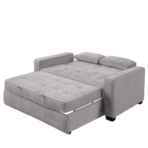 Serta Monroe Modern Loveseat with Sleeper, Light Gray Fabric